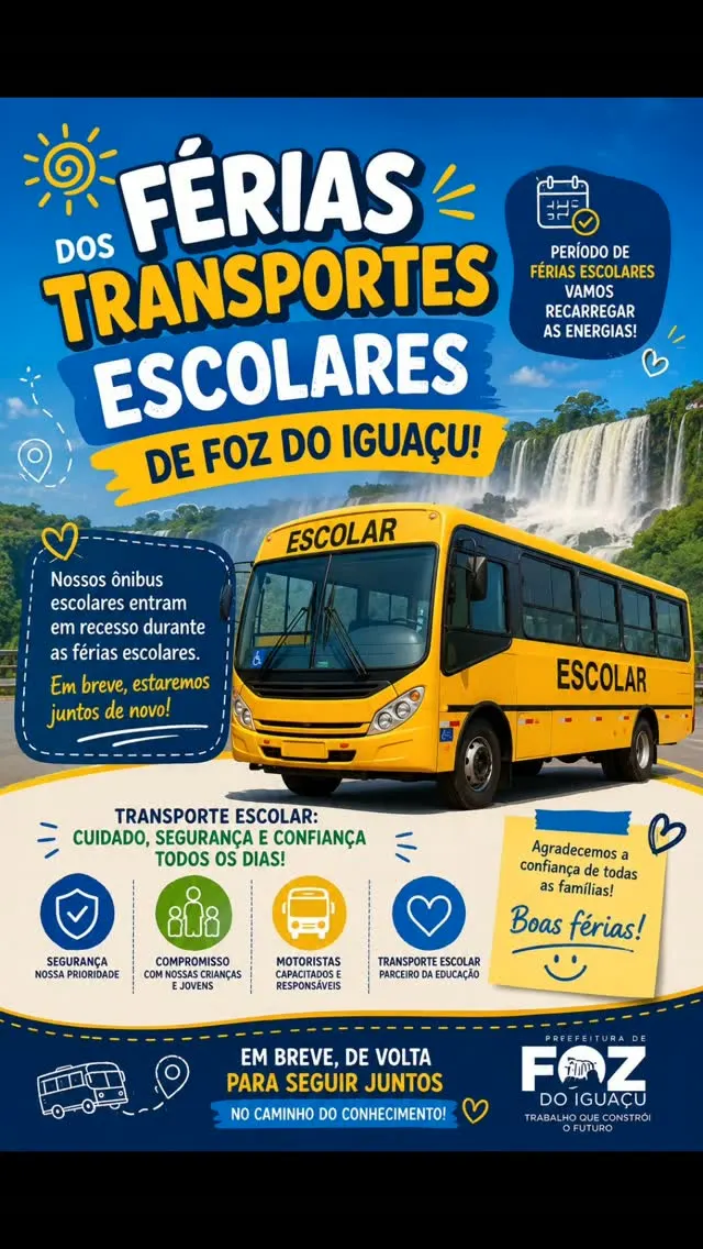 Férias escolares! O Sinprovete deseja a estudantes, famílias, motoristas e monitores muito descanso e alegria.