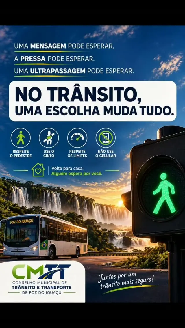 Conscientização: no trânsito, o nosso maior valor é a vida. Cinto sempre — entrou na van, já coloca o cinto.
